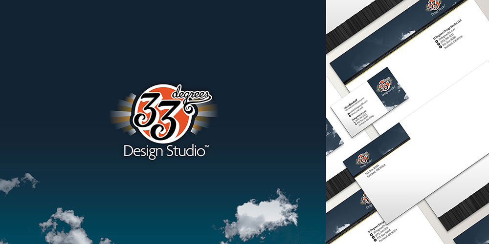 33 Degrees Design Studio logo and branding